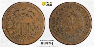 1864 2C Large Motto G4RB