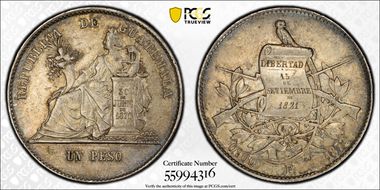 1872-P Peso AU53