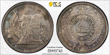 1887 Peso KM-52  Ag N1