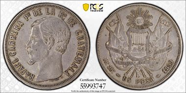 1859 Peso With Pellets VF35