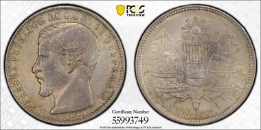 1867-R Peso AU53