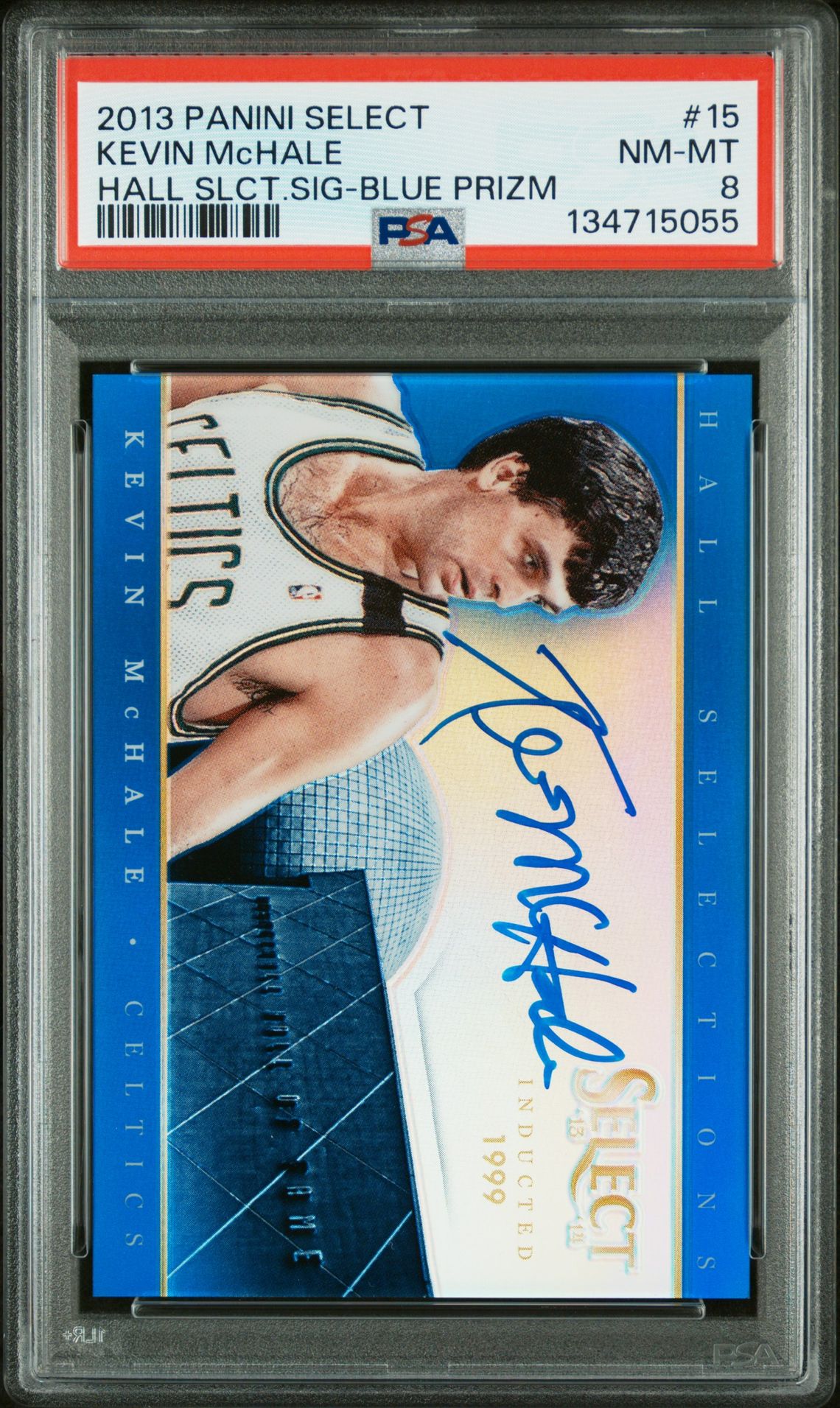 2013 Panini PANINI SELECT HALL SELECTIONS SIGNATURES HALL SLCT.SIG-BLUE PRIZM #15 Kevin Mchale front