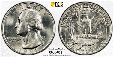 1951-D/D 25C RPM, FS-501 MS62