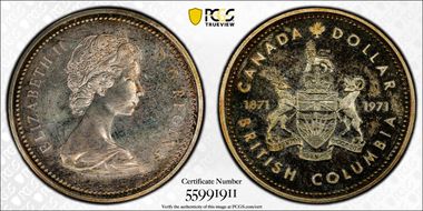 1971 S$1 British Columbia Ag SP66