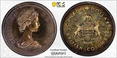 1971 S$1 British Columbia Ag SP65