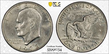 1972 $1 Type 3 MS62