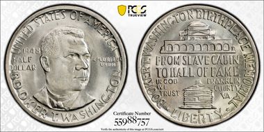 1948-D 50C Booker T. Washington MS66+ 