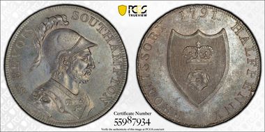 1791 Tk 1/2D DH-89 Hampshire, Portsmouth MS62BN