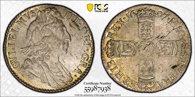 1697 6D S-3538 3rd Bust Large Crowns MS64