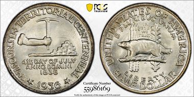 1936 50C Wisconsin MS67