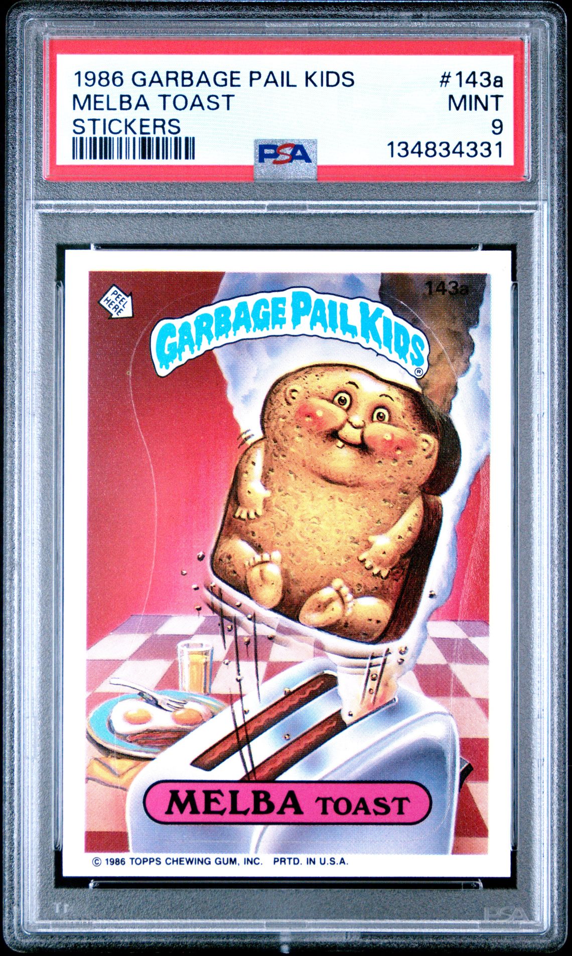 1986 Topps GARBAGE PAIL KIDS STICKERS #143A Melba Toast front