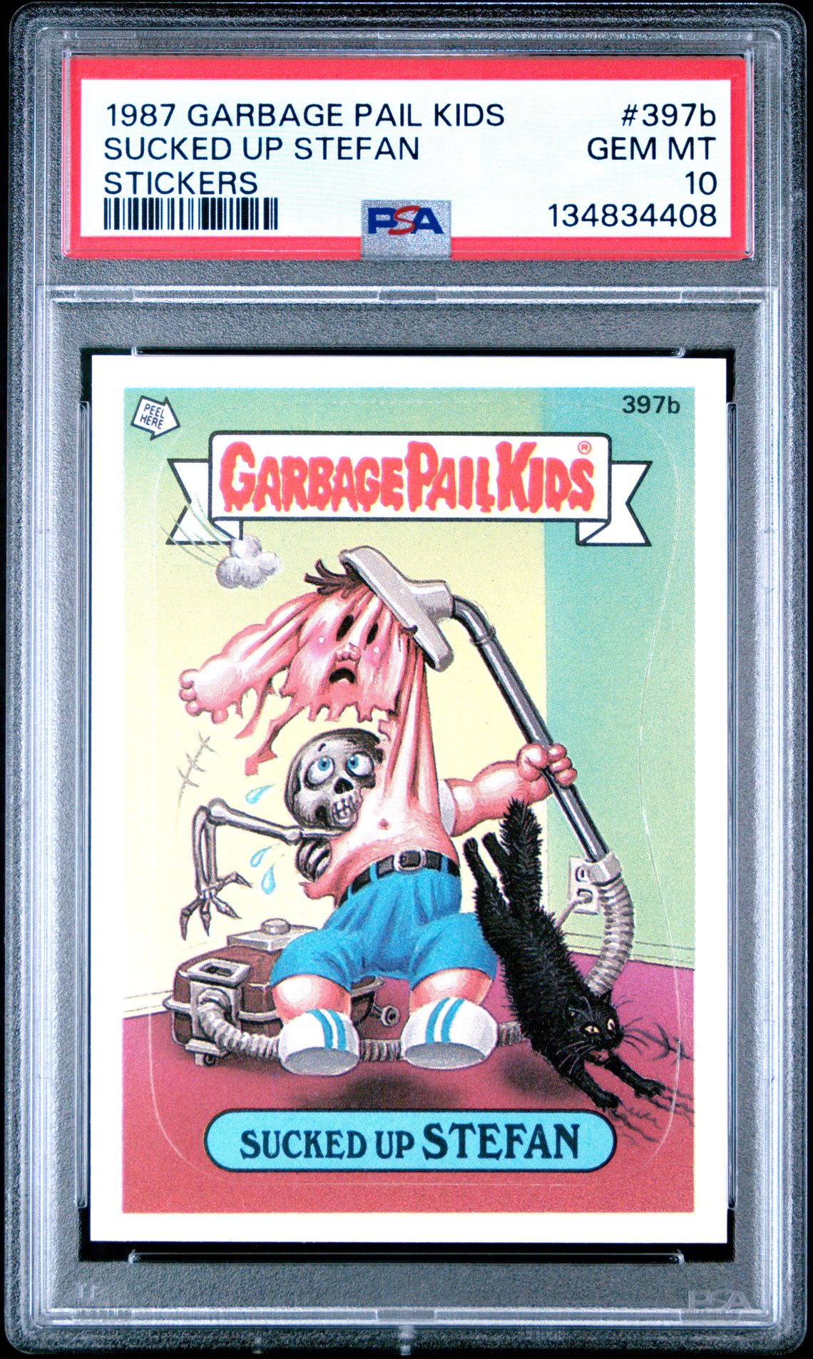 1987 Garbage Pail Kids GARBAGE PAIL KIDS STICKERS #397B Sucked Up Stefan front