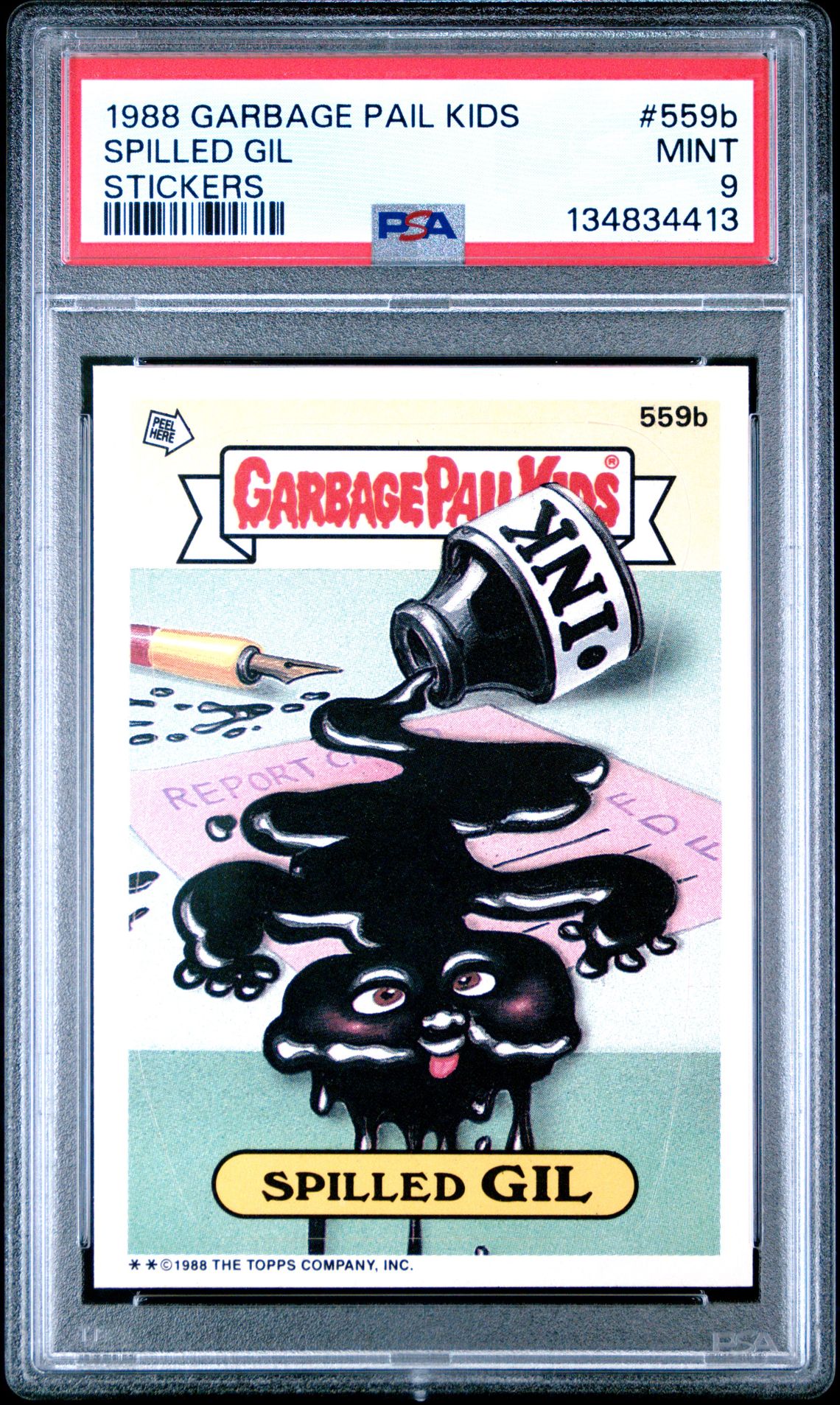 1988 Topps Garbage Pail Kids #559B Spilled Gil front