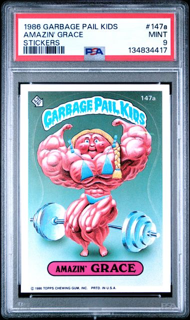 1986 Topps GARBAGE PAIL KIDS STICKERS STICKERS #147a Amazin' Grace front