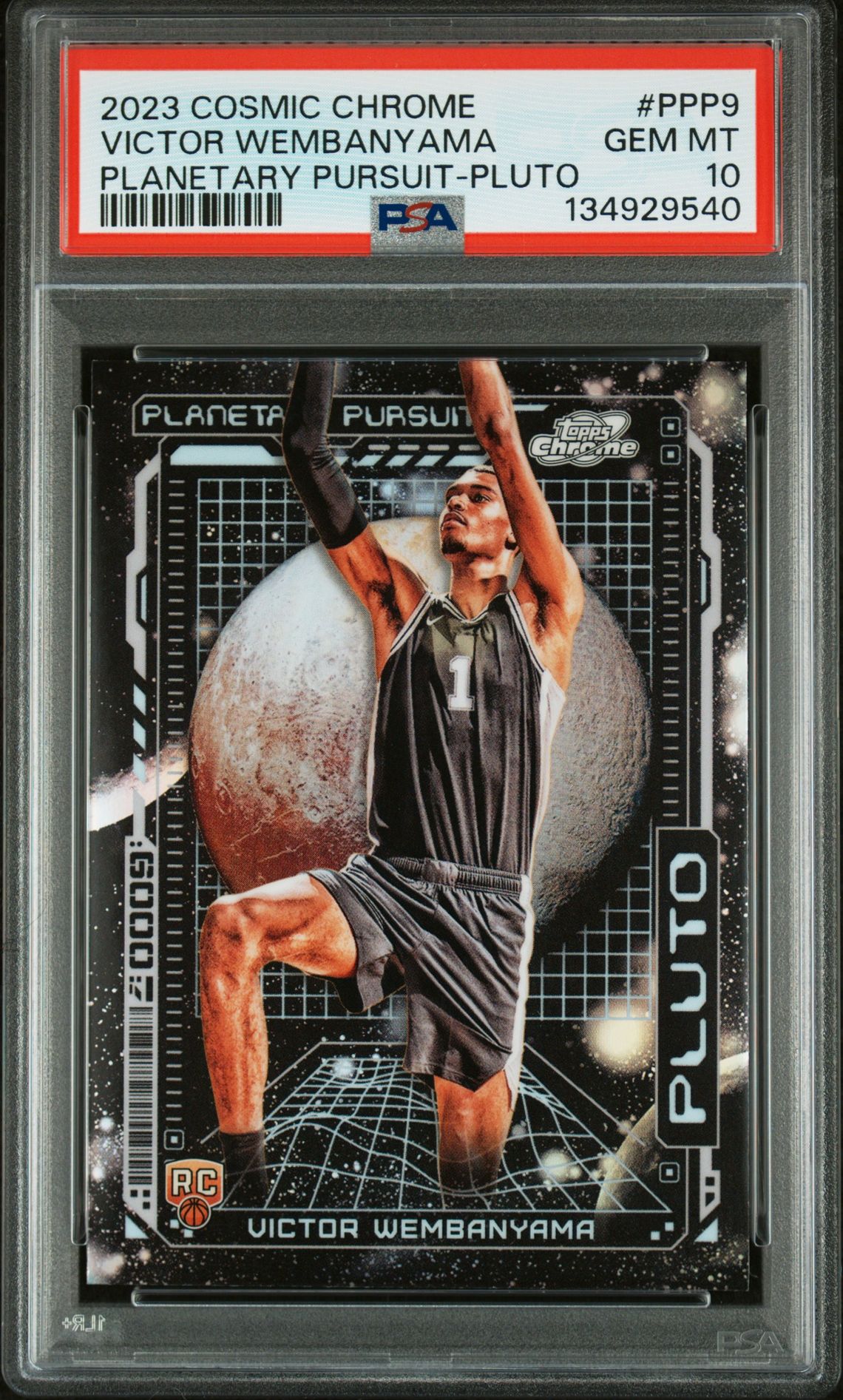 2023 Topps TOPPS COSMIC CHROME PLANETARY PURSUIT PLANETARY PURSUIT-PLUTO #PPP9 Victor Wembanyama front