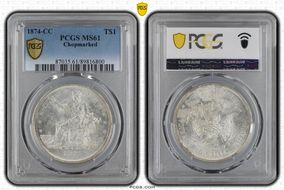 1874-CC T$1 Chopmarked MS61