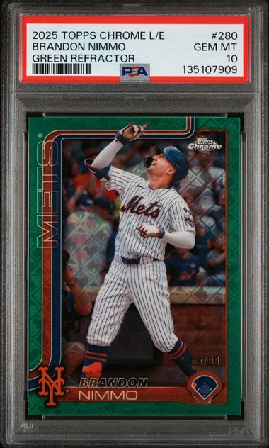 2025 Topps Topps Chrome Green Refractor #280 Brandon Nimmo front