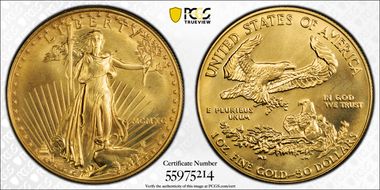 1990 $50 Gold Eagle MS68