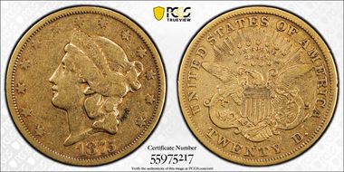 1875-S $20 VF20