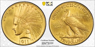 1911 $10 MS63