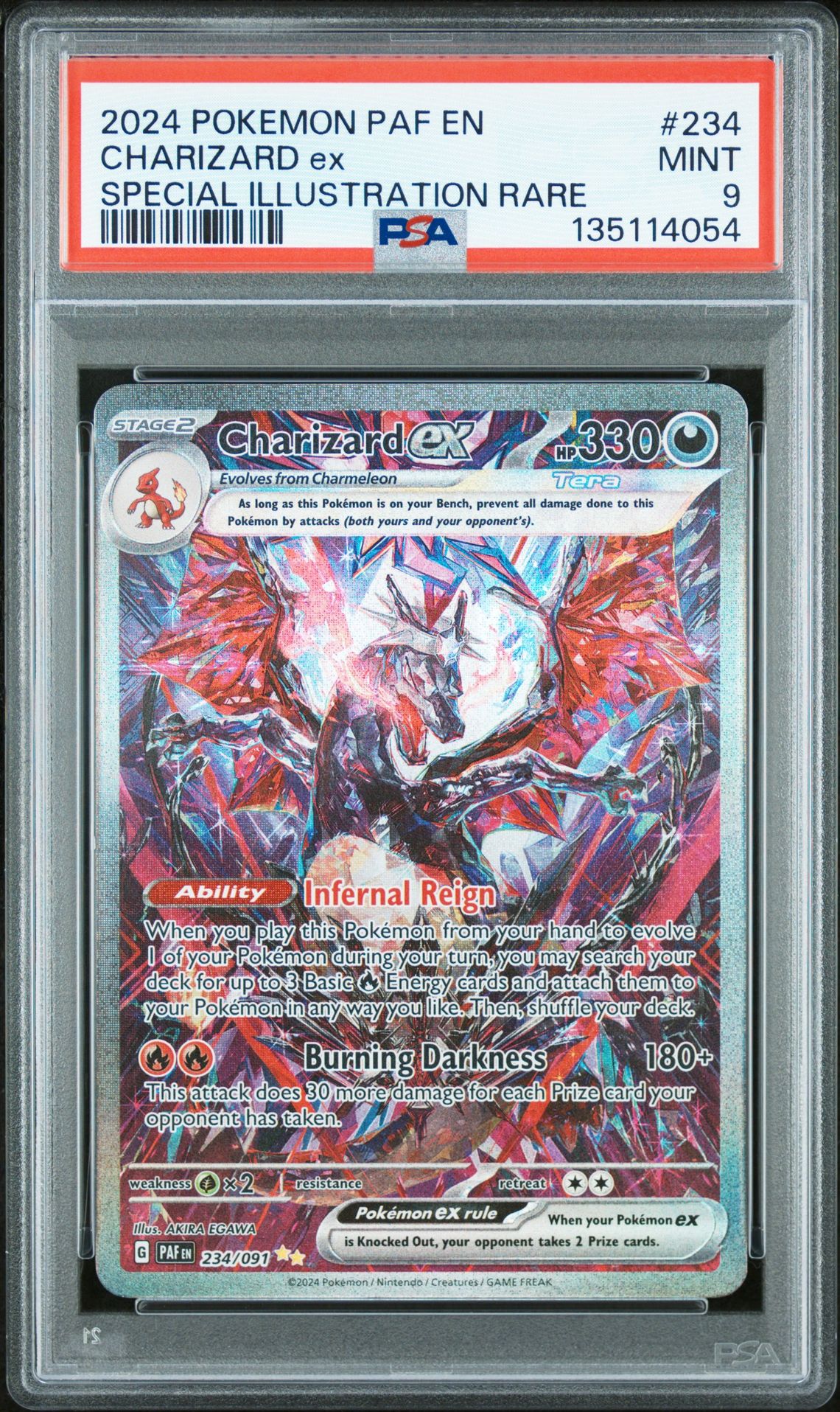 2024 Pokemon Paf En-Paldean Fates Charizard Ex #234 (Special Illustration Rare) Mint 9 front