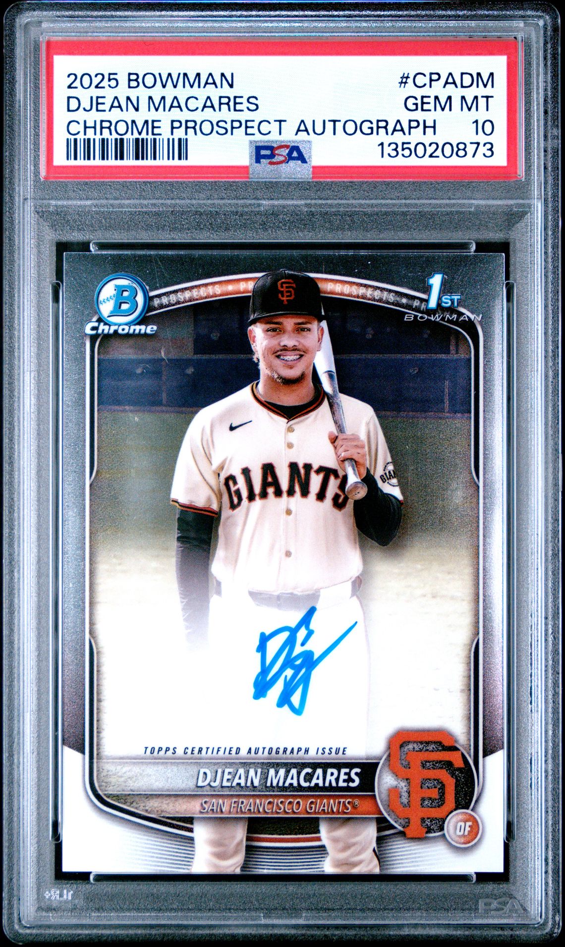 2025 Bowman Chrome BOWMAN CHROME PROSPECT AUTOGRAPHS #CPADM Djean Macares front