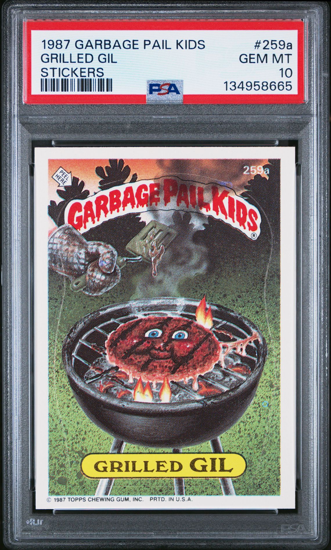 1987 Topps GARBAGE PAIL KIDS STICKERS #259A Grilled Gil front