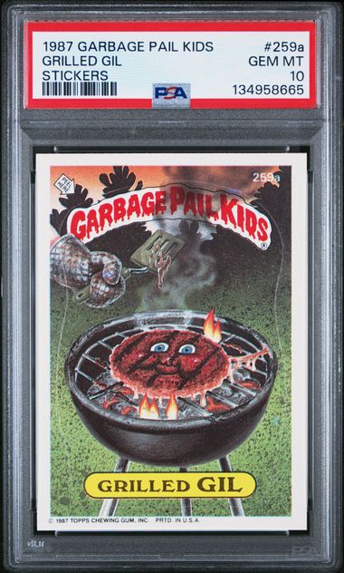 1987 Topps GARBAGE PAIL KIDS STICKERS STICKERS #259A Grilled Gil front