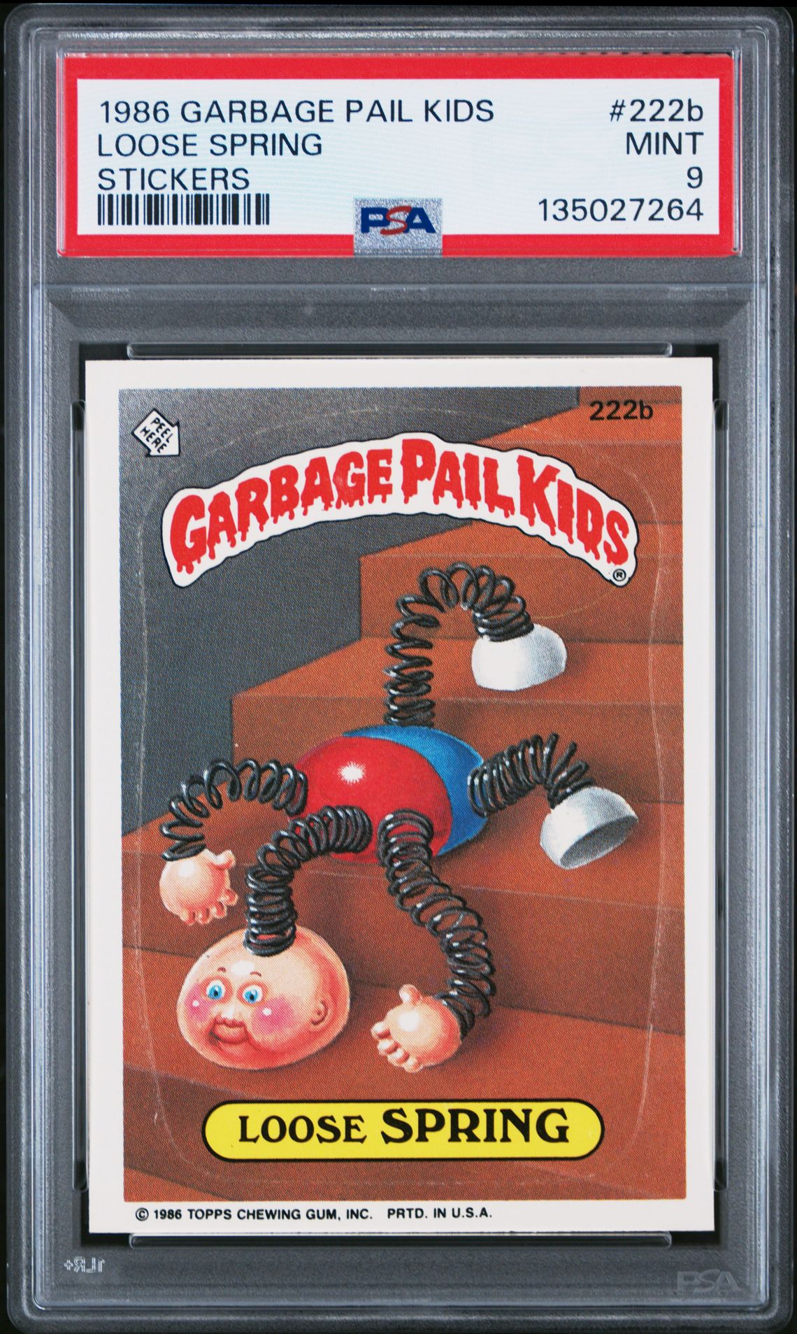 1986 Topps GARBAGE PAIL KIDS STICKERS #222B Loose Spring front