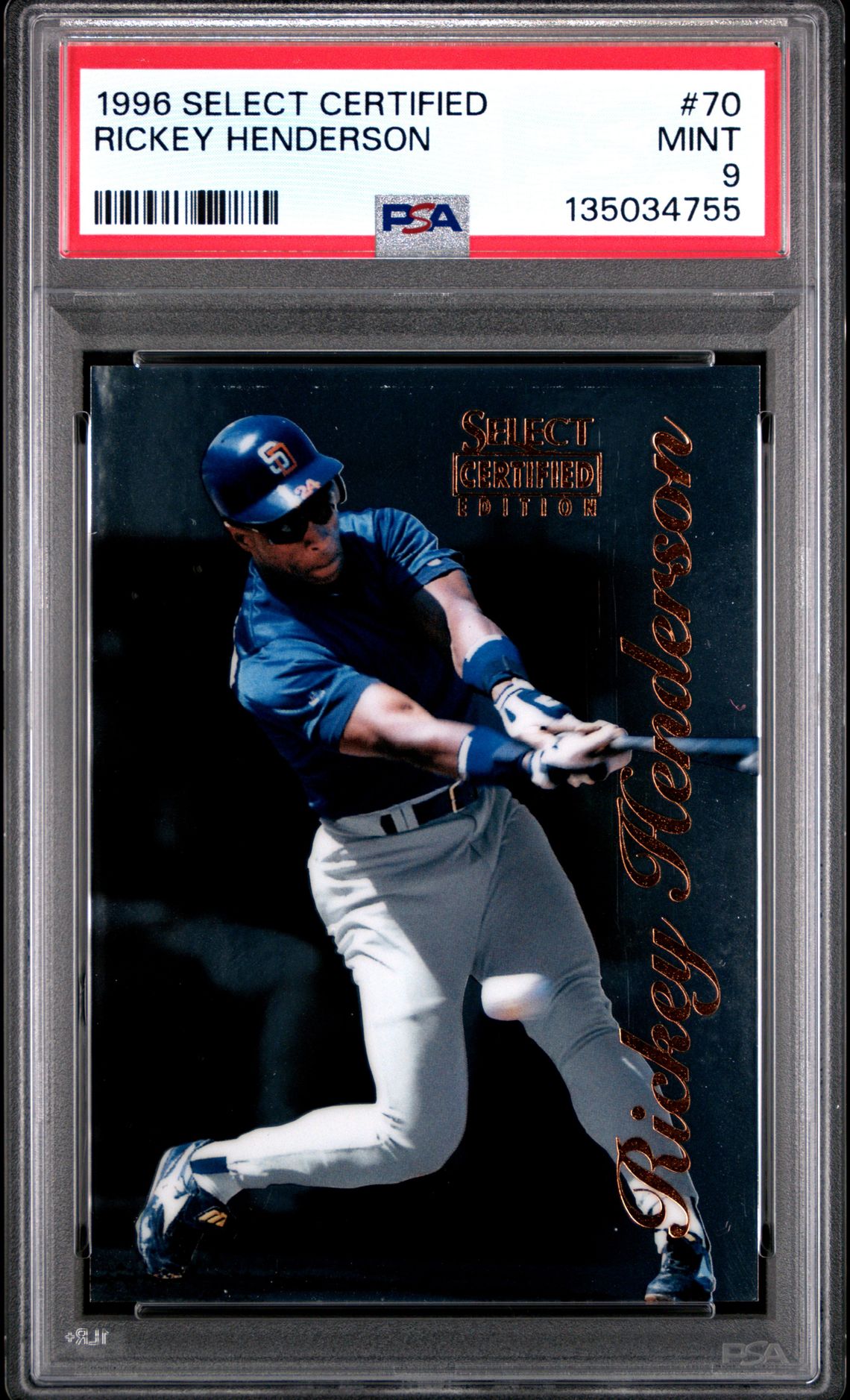 1996 Panini SELECT CERTIFIED #70 Rickey Henderson front