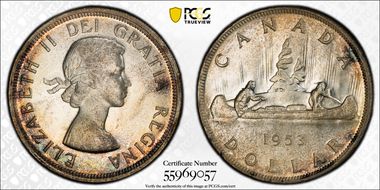 1953 S$1 Strap, SWL MS64