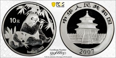 2007 10 Yn Panda Silver PAN-432A MS69