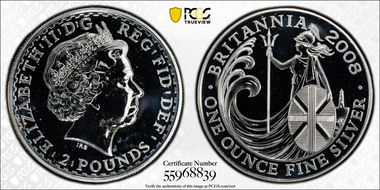 2008 £2 S-BF12 Britannia Ag MS67