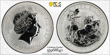 1999 £2 S-BF7 Britannia Ag MS69