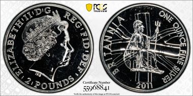 2011 £2 S-BF14 Britannia Ag MS63