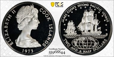 1973 $2.50 James Cook's Voyage PR69DCAM