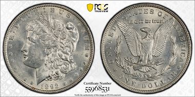 1892 $1 AU58