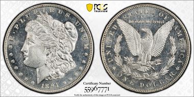 1891 $1 MS63PL