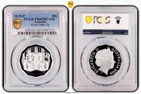 2015-P 50C Royal Baby Ag PR69DCAM