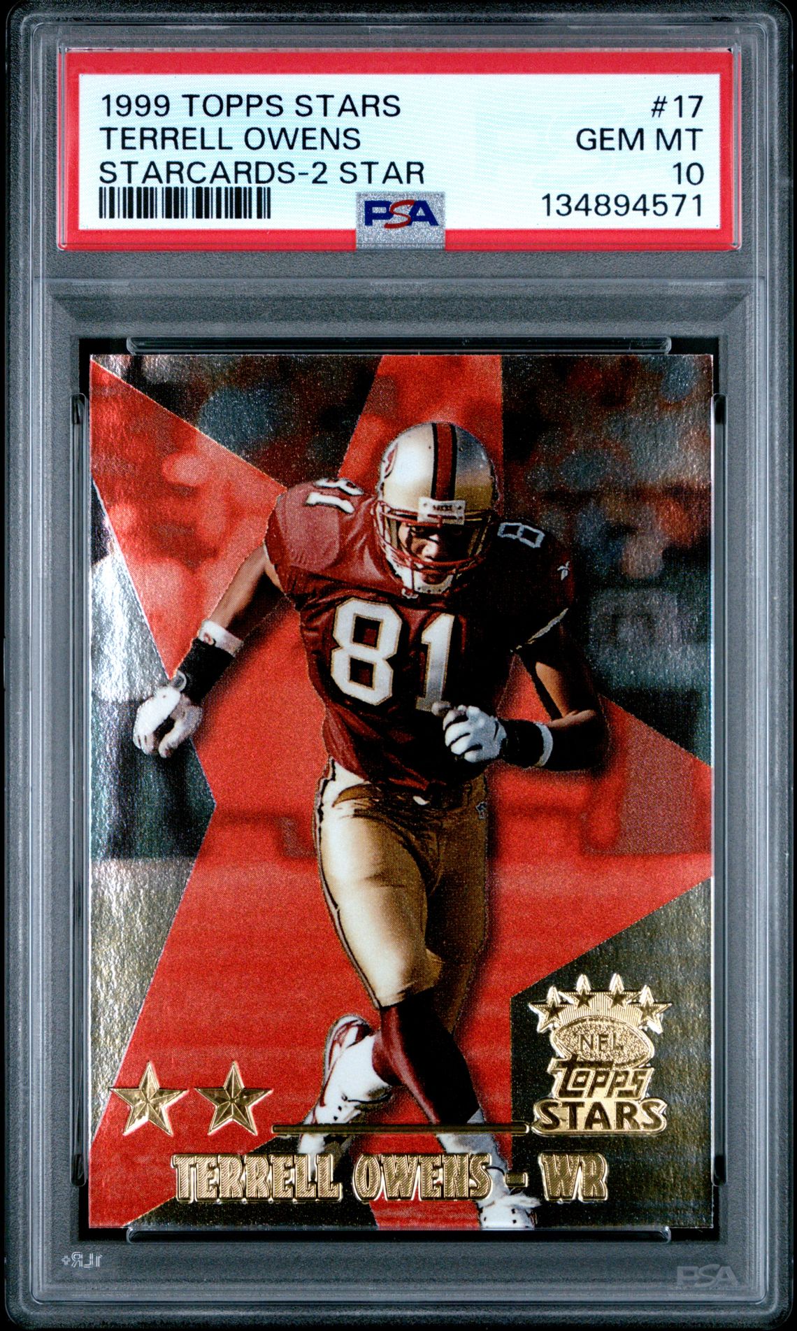 1999 Topps TOPPS STARS STARCARDS 2 STAR #17 Terrell Owens front