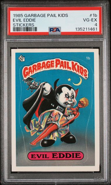 1985 Topps Garbage Pail Kids STICKERS #1B Evil Eddie front