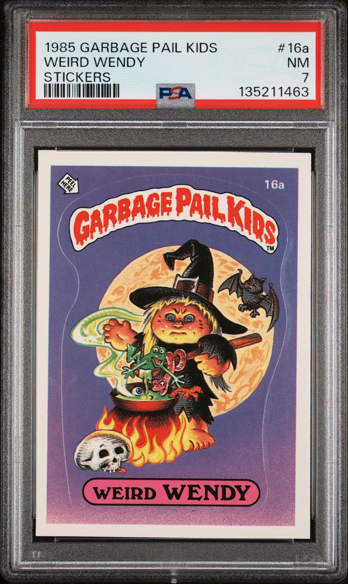 1985 Topps GARBAGE PAIL KIDS STICKERS GLOSSY #16A Weird Wendy front