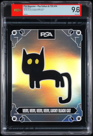 COLLECTORS PSA MAGAZINE – POP CULTURE & TCG #14 MAY 2025 VEEFRIENDS/VERY, VERY, VERY, VERY, LUCKY BLACK CAT "VERY, VERY, VERY, VERY, LUCKY BLACK CAT" NFT EXCLUSIVE PSA 9.6
