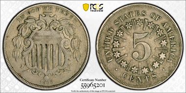 1866 5C Rays VF35