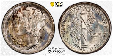 1916 10C Mercury MS67FB