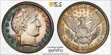 1892 50C AU58