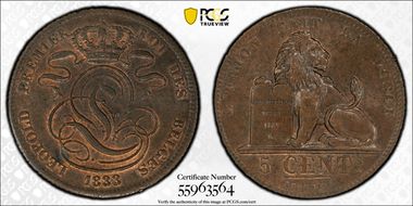 1833 5C KM-5.1 MS63BN