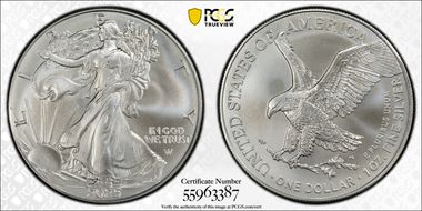 2025 $1 Silver Eagle First Strike MS65