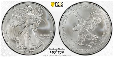 2025 $1 Silver Eagle First Strike MS66