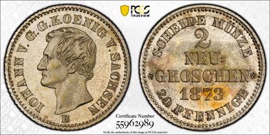 1873-B 2 Gr MS65